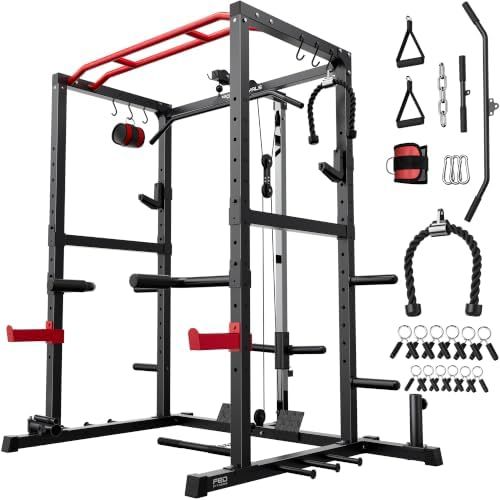 Sportsroyals 1200 lb power cage with LAT pulldown and low row pulley