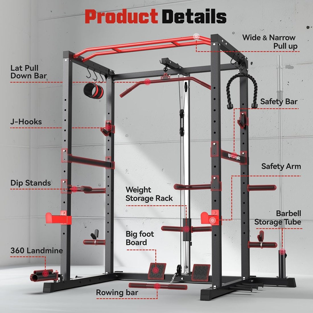 1200 lb Power Rack with 1:1 Pulley, Rack Only or 230 lb Set view 6