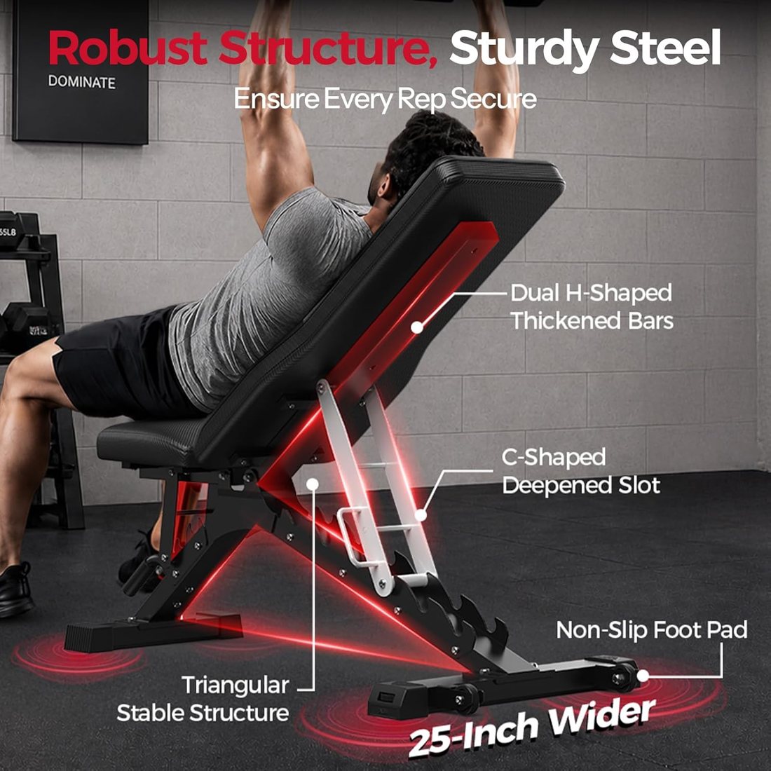 1300 lb Commercial Adjustable Weight Bench view 4