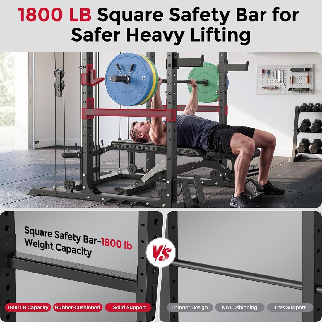 1600 lb Power Rack with Cable Crossover System view 5