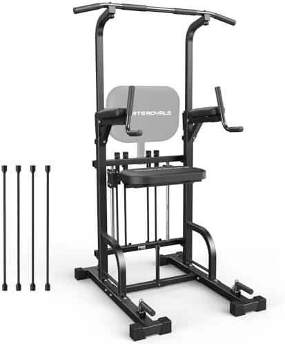 Sportsroyals 5-in-1 assisted pull up bar station with stackable resistance bands