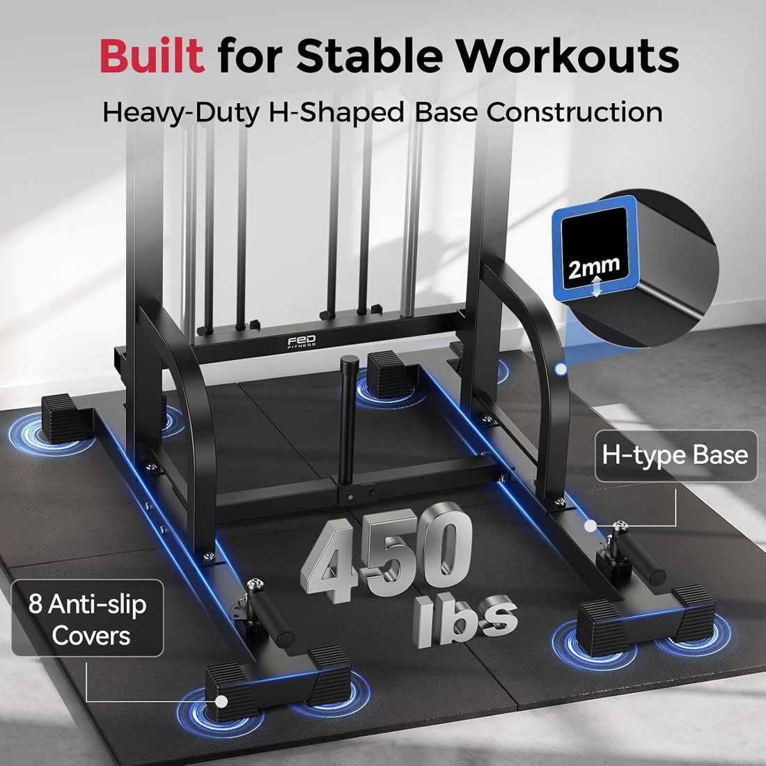 Assisted Pull Up Power Tower with Resistance Bands detail 2