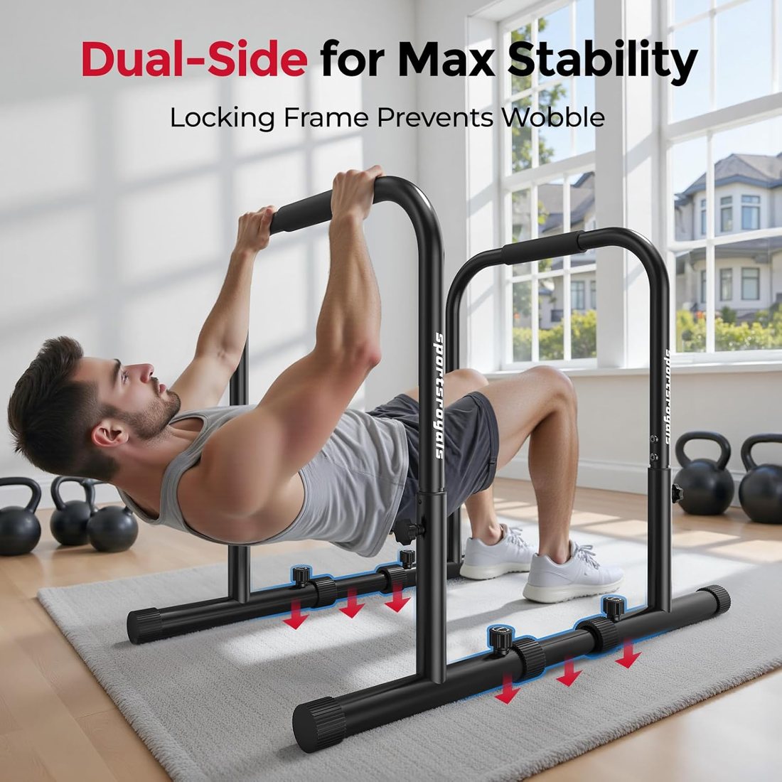 DP1 Dip Station with Dual-Side Base, 500 lbs detail 1