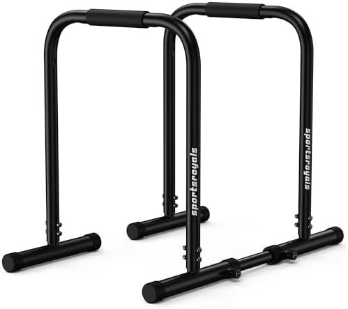 Sportsroyals DP3 adjustable dip bar station with safety connection bar