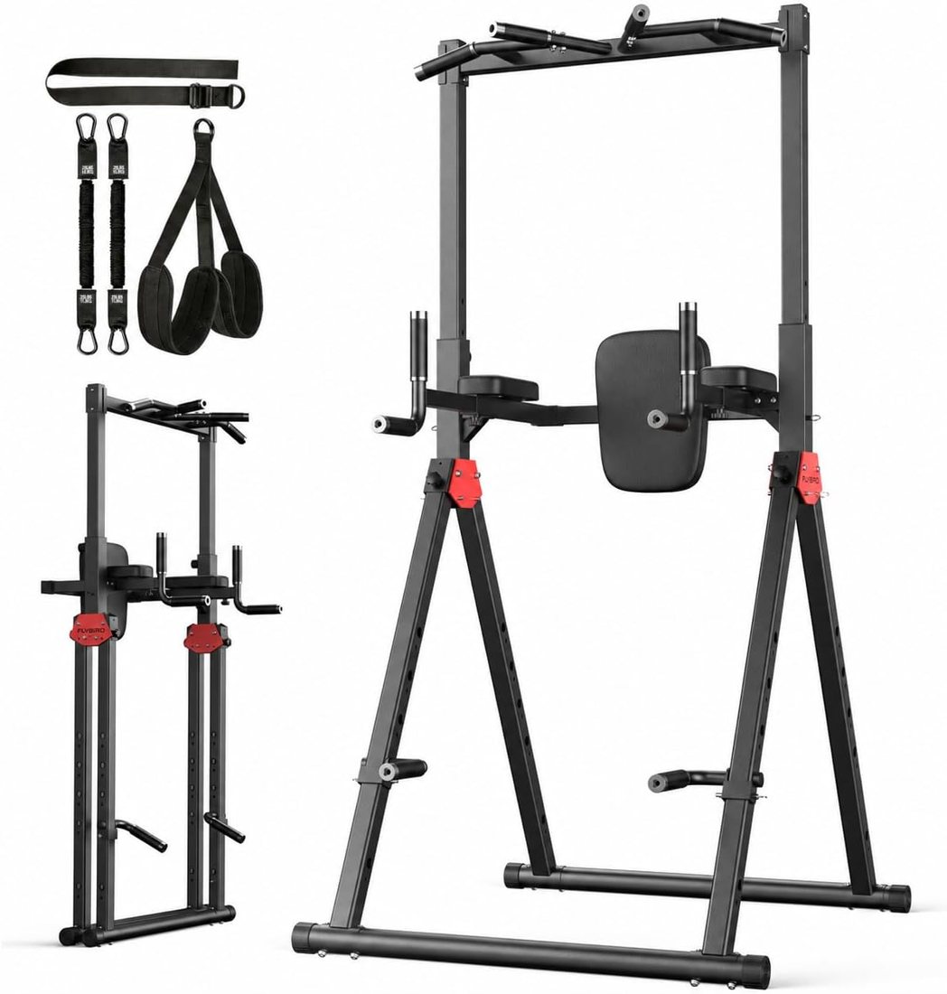 Foldable Power Tower Pull Up Station, 580 lbs view 2