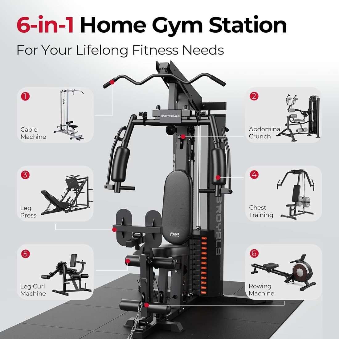 Home Gym Workout Station with Leg Press, 150 lb Stack view 3