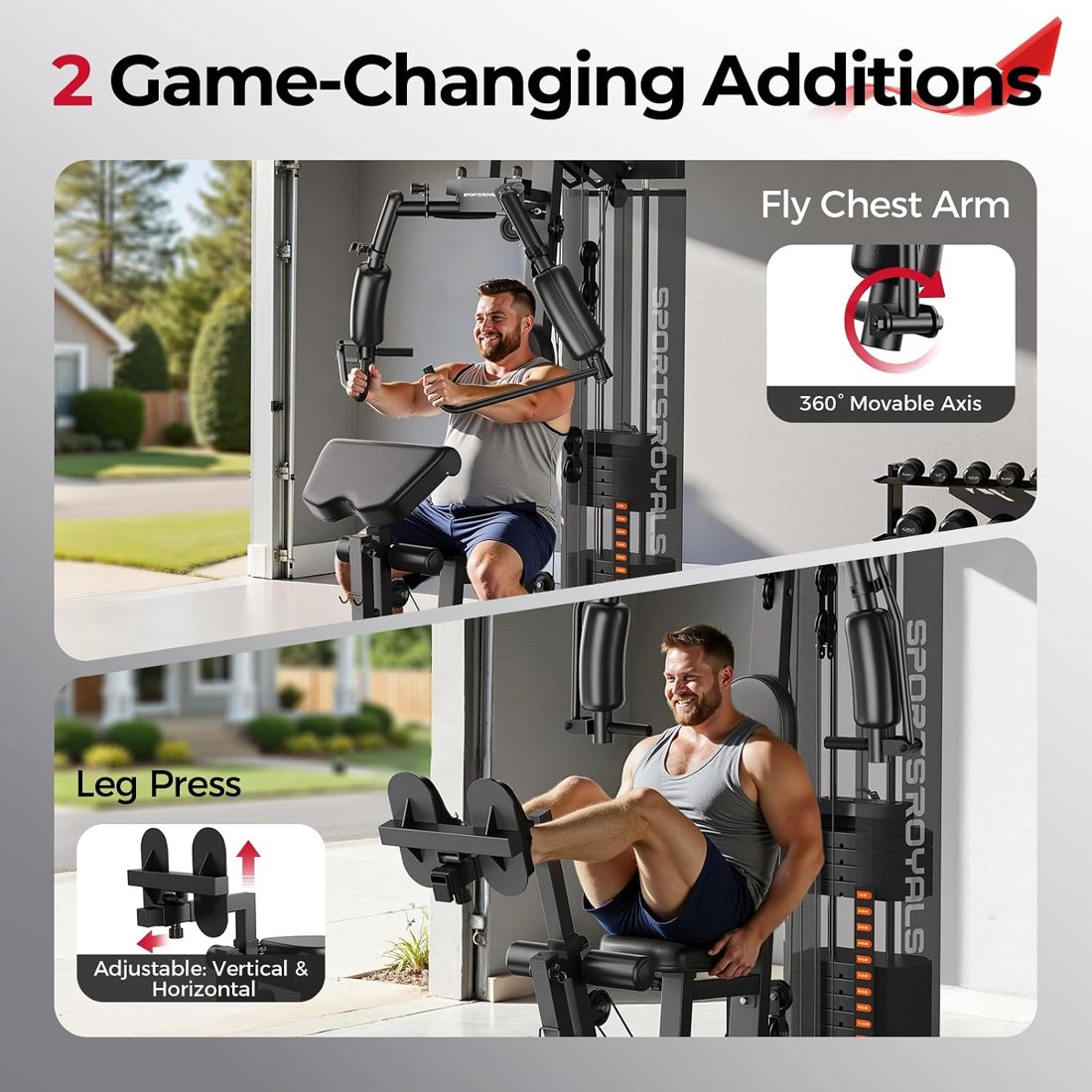 Home Gym Workout Station with Leg Press, 150 lb Stack view 5