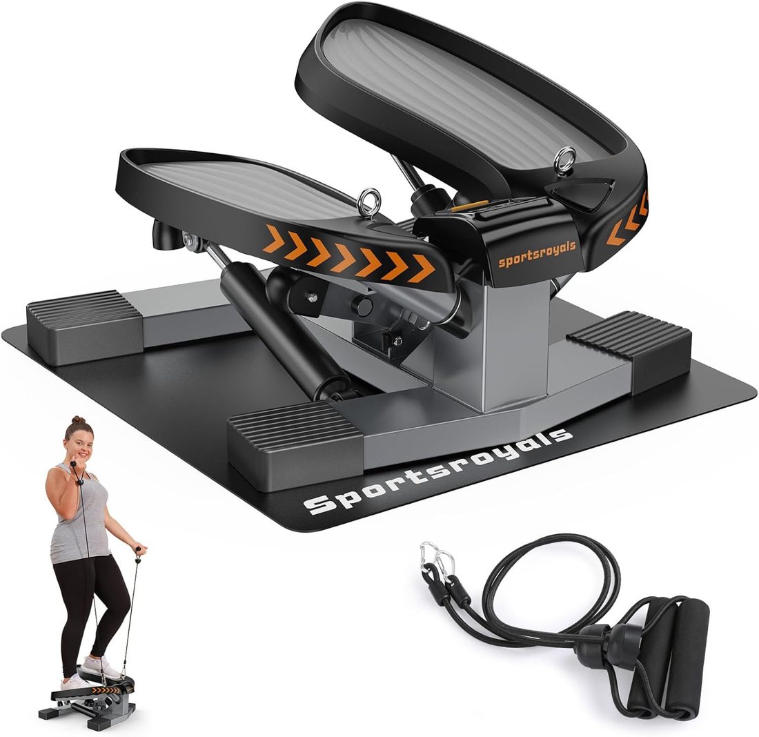Hydraulic Mini Stepper with Resistance Band, 330 lbs view 2