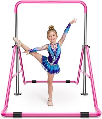 Sportsroyals adjustable folding gymnastics kip bar for kids in pink