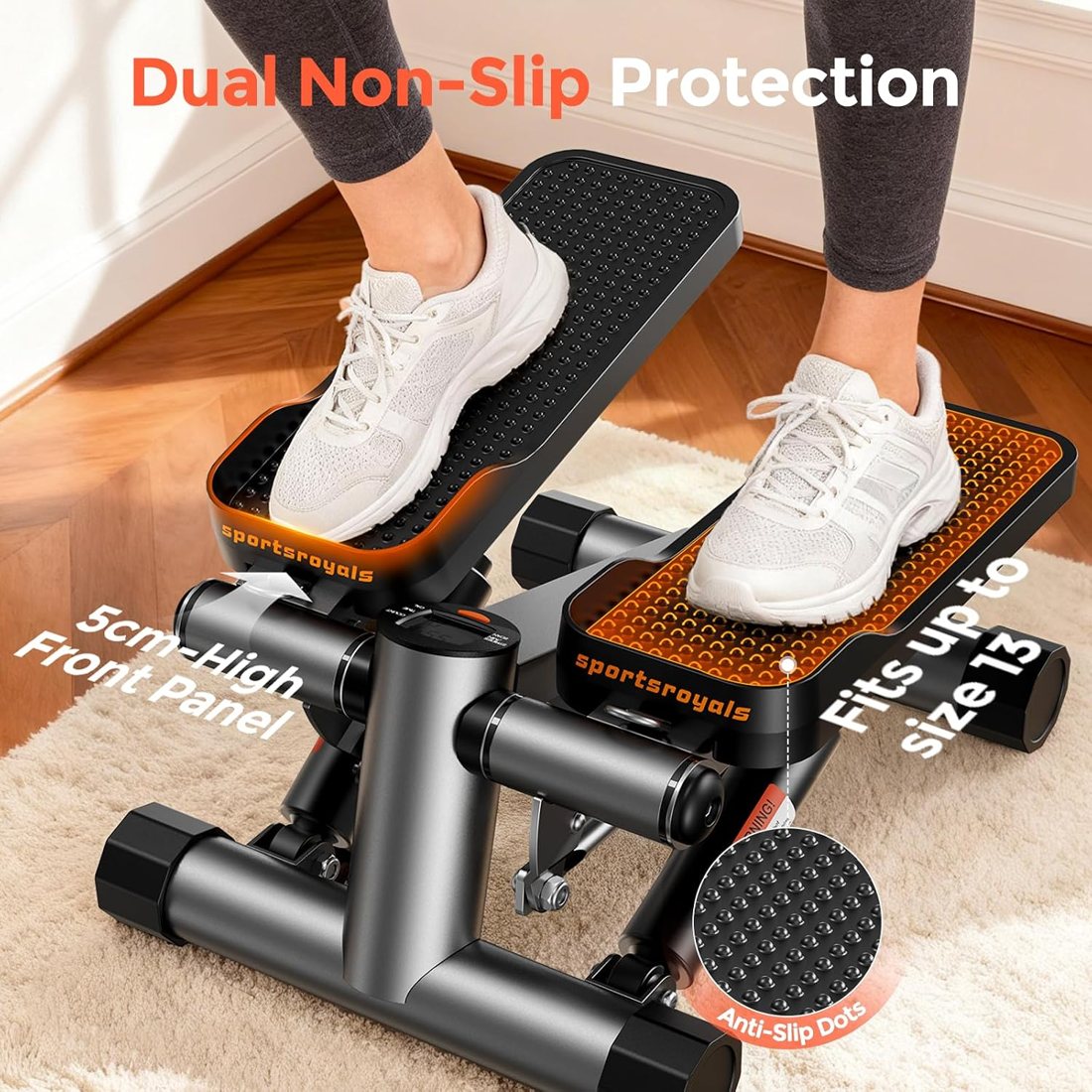Mini Stair Stepper with Resistance Bands, 350 lbs view 4