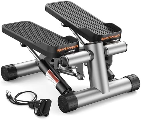 Sportsroyals mini stair stepper with resistance bands and digital display