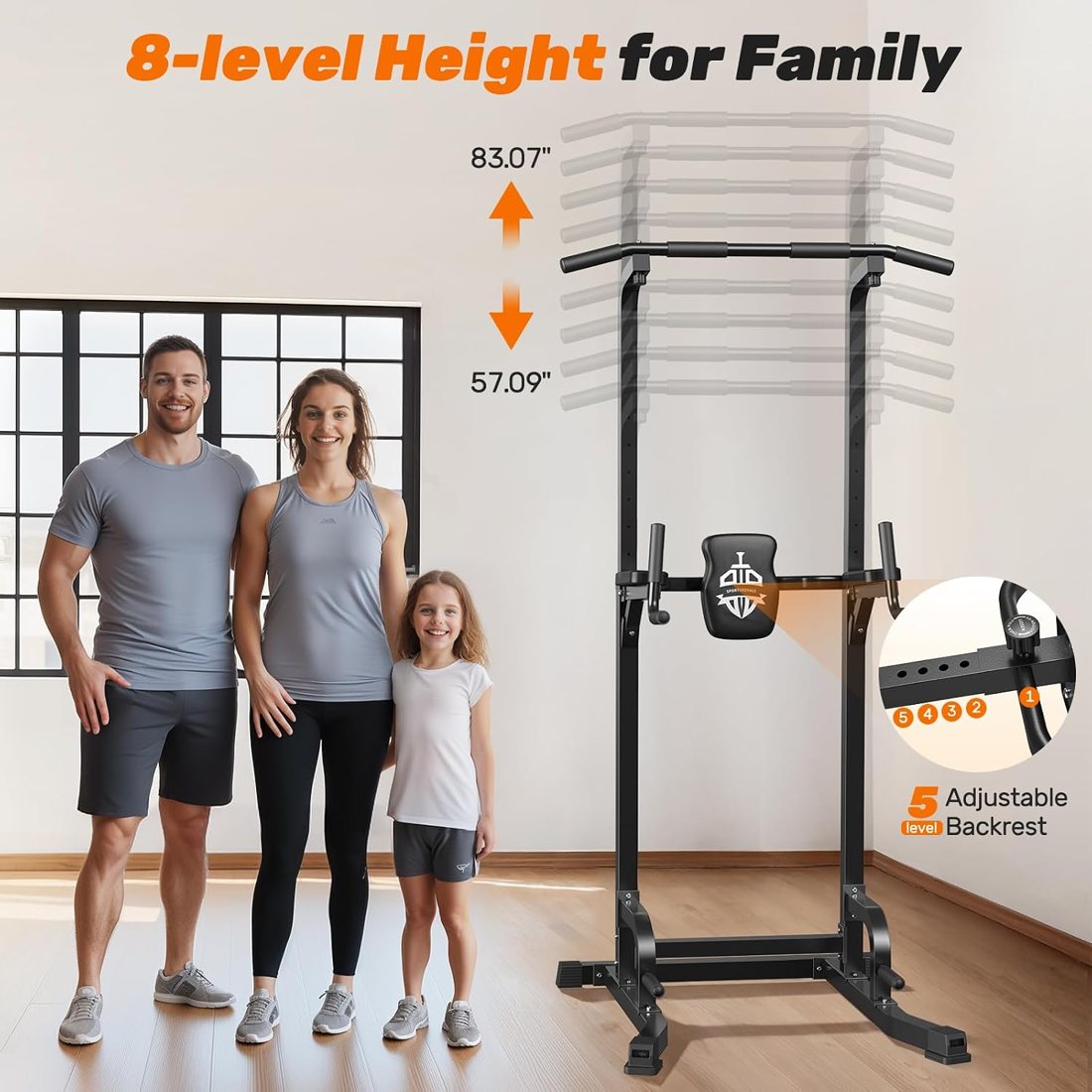 Multi-Function Power Tower with Adjustable Foot Covers view 5