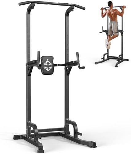 Sportsroyals multi-function power tower pull up bar with adjustable foot covers
