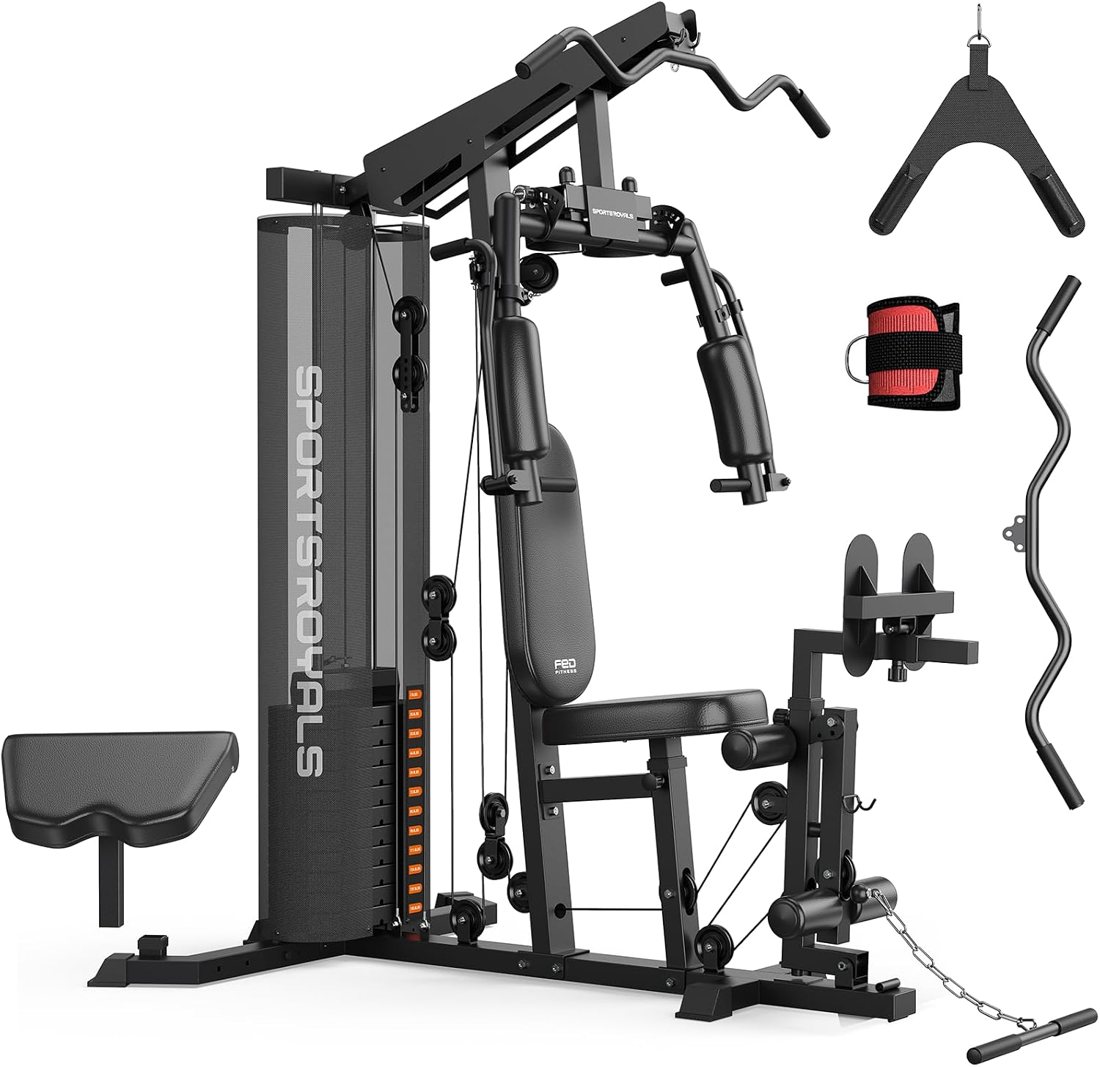 Multifunction Home Gym Station, 150 lb Weight Stack view 2