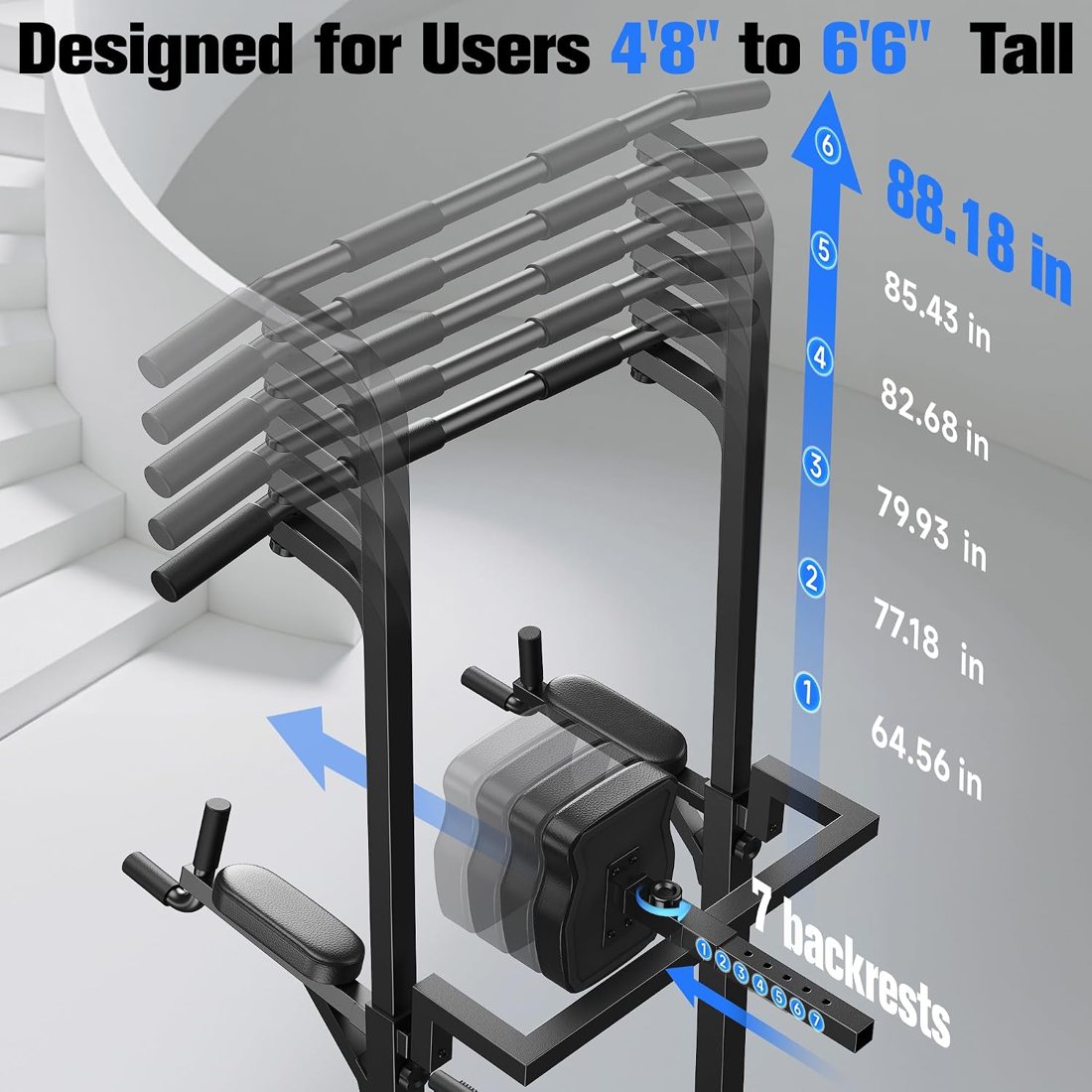 Power Tower and Adjustable Dip Bar Station Bundle view 6