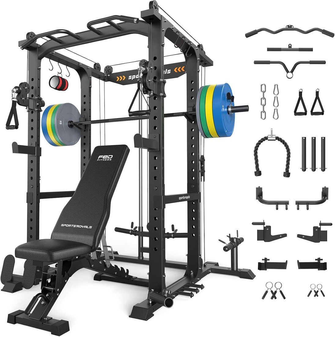 Pro Power Cage with 2:1 Cable Crossover — Home Gym Set view 2