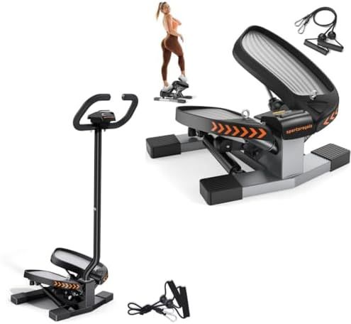 Sportsroyals pro-grade twist stair stepper with handlebar and resistance bands
