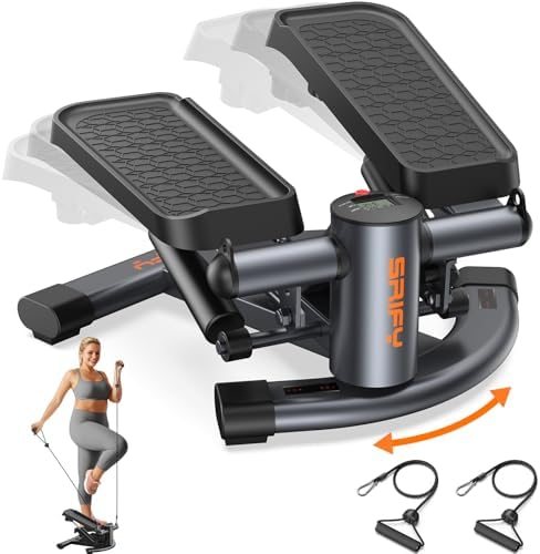 Sportsroyals twist stepper with 20 degree rotation and resistance bands